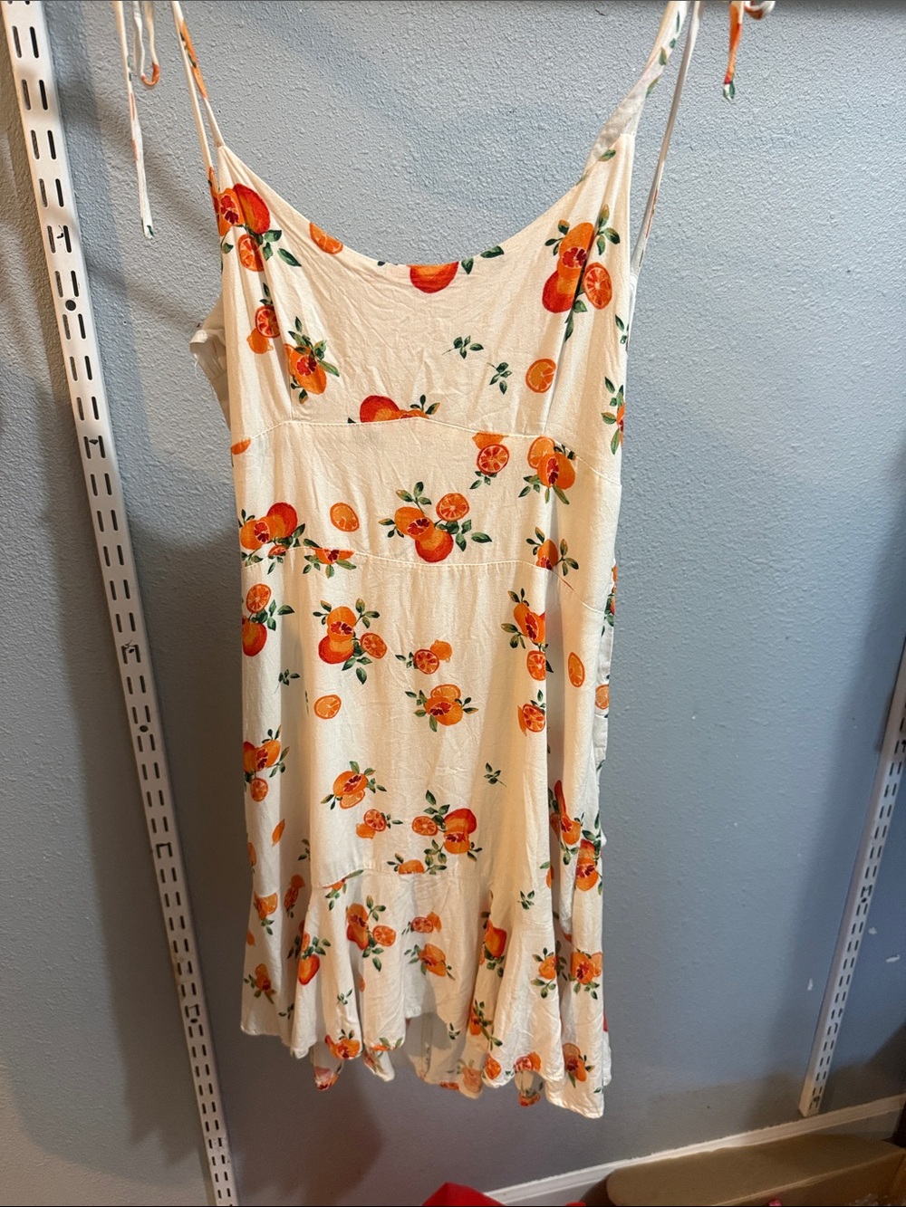 wild fable Cream Mini Dress with Orange Fruit Print
